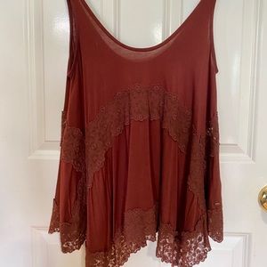 american eagle | burgundy tank top